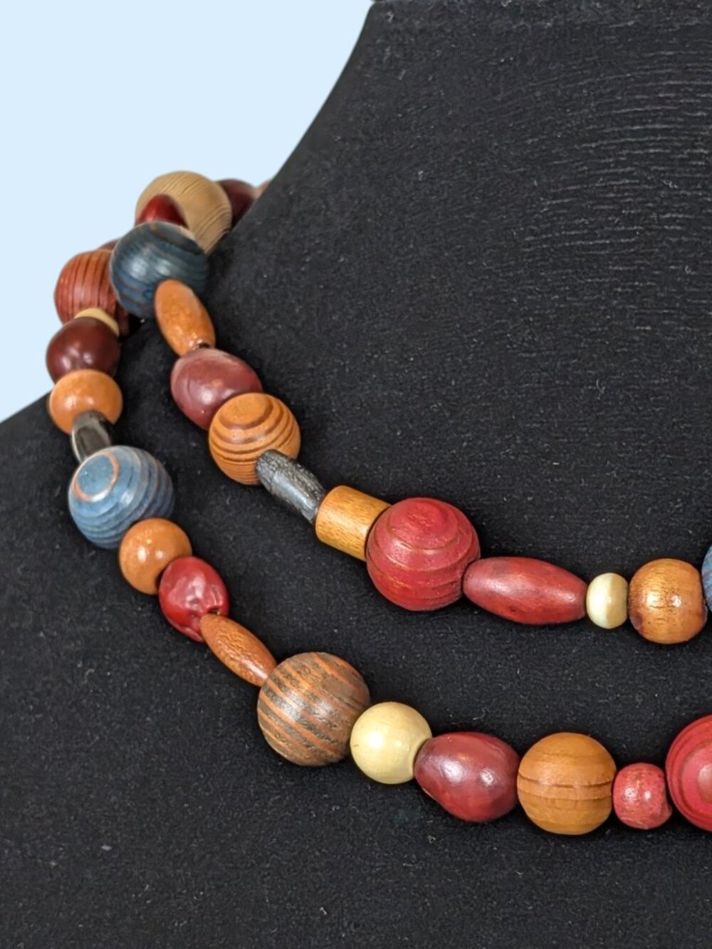 (2/$20) Wood & Seed Beaded Necklace